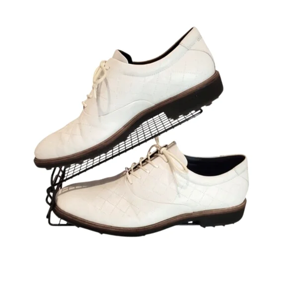 ECCO SZ US 11 - 11.5 EU 45 Golf Classic Hybrid Men's White Leather Golf Shoe